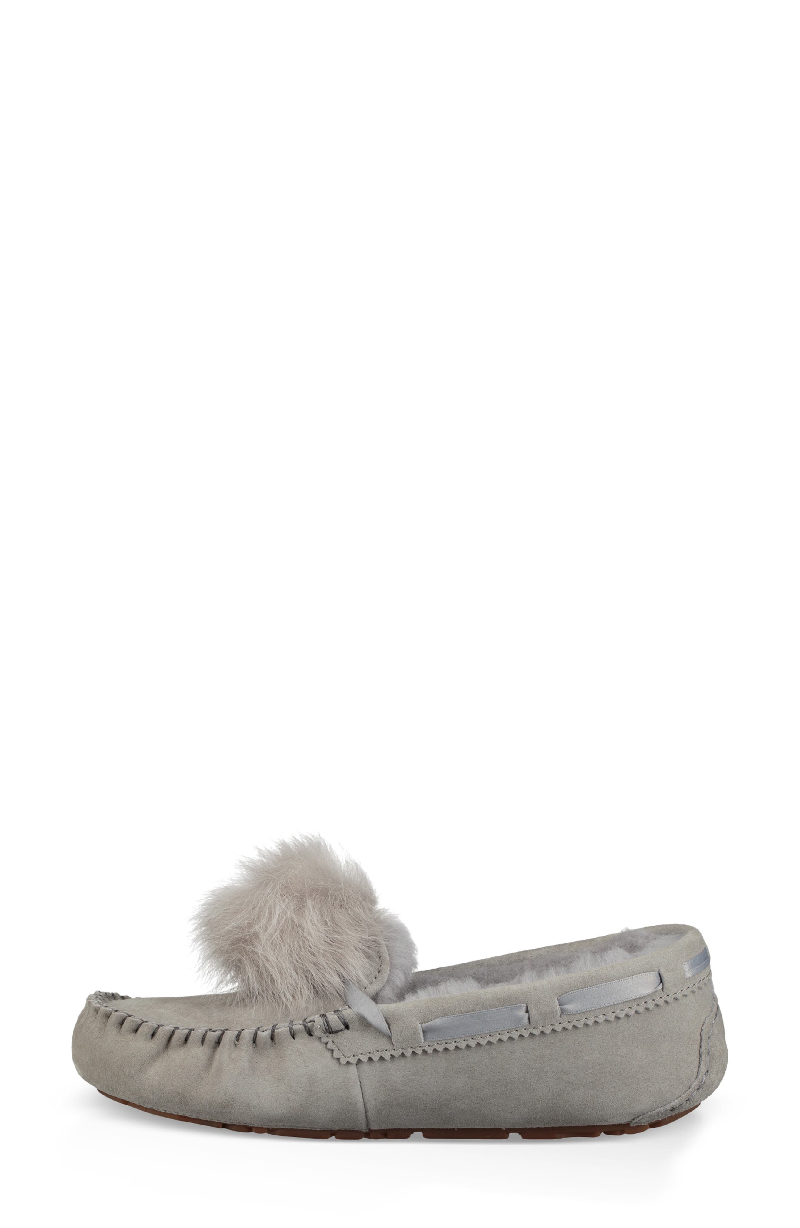 UGG<sup>®</sup> Dakota Genuine Shearling Pompom Slipper, Alternate, color, 