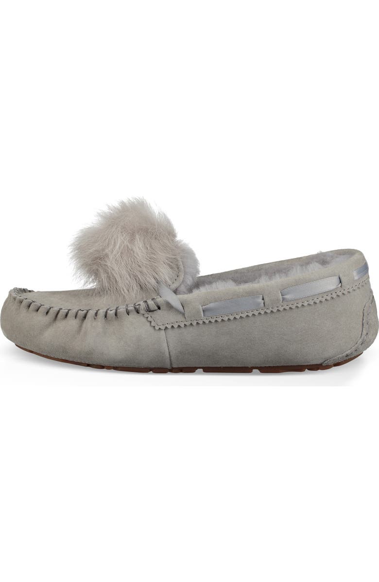 UGG<sup>®</sup> Dakota Genuine Shearling Pompom Slipper, Alternate, color,