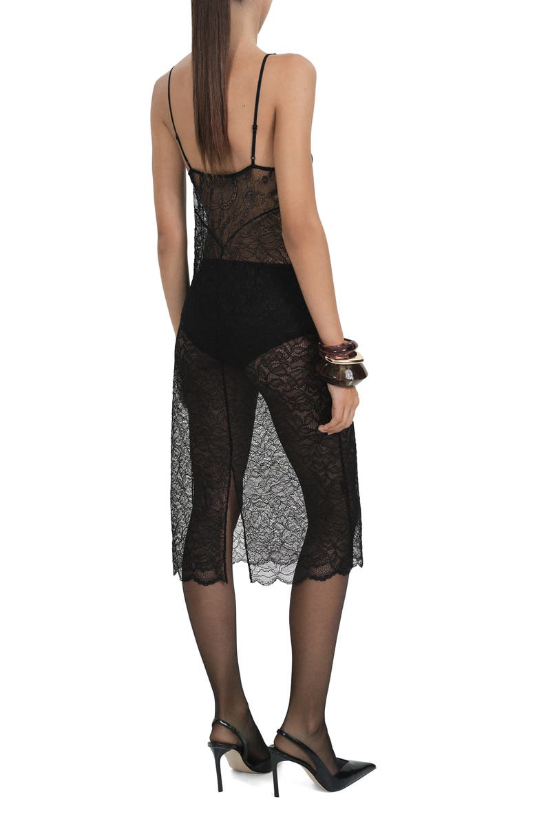 MANGO Sheer Guipure Lace Slipdress, Alternate, color,