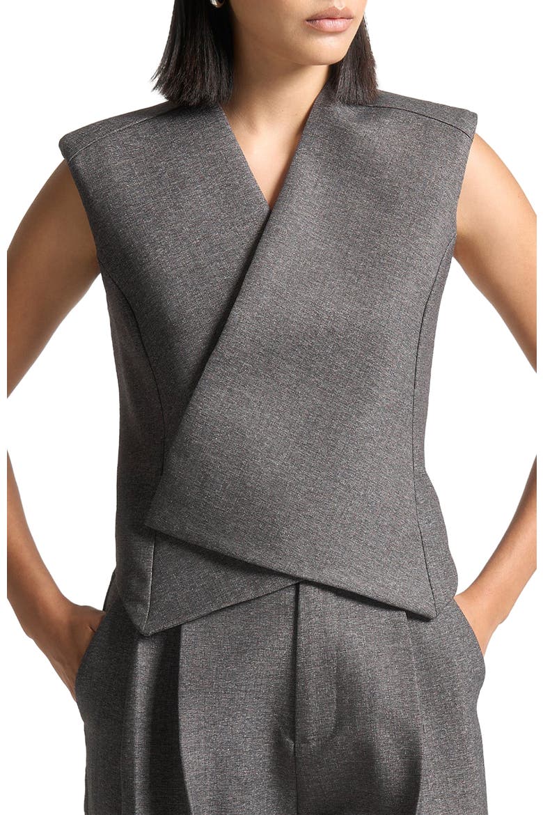 Laurence Tailored Wrap Waistcoat, Alternate, color, Grey Marl