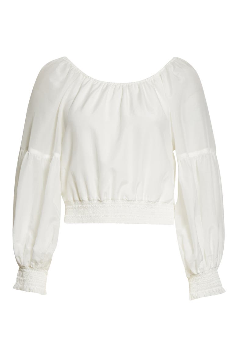 Azalea Off the Shoulder Peasant Top, Alternate, color, OFF WHITE