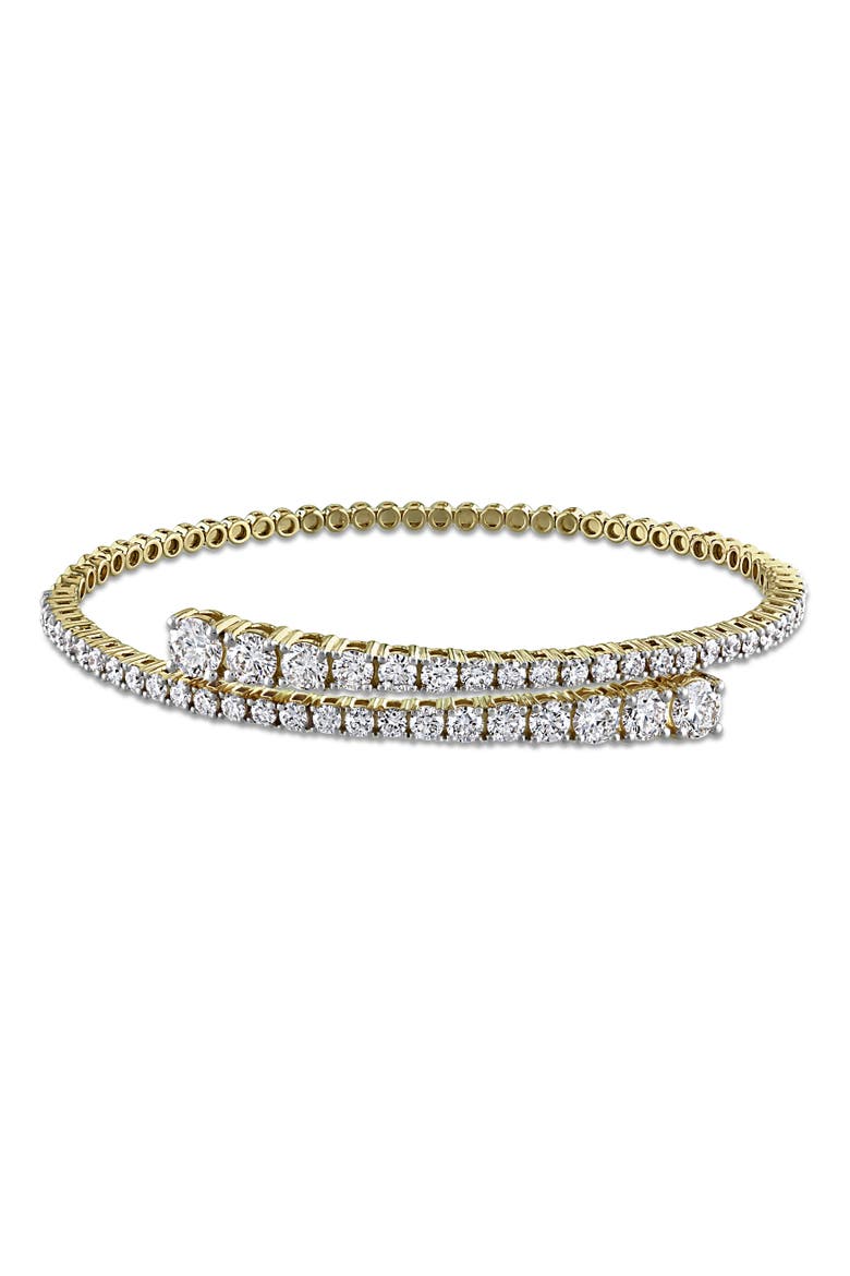 Graduated Diamond Bypass Bangle 14k, Main, color, 14k Yellow Gold