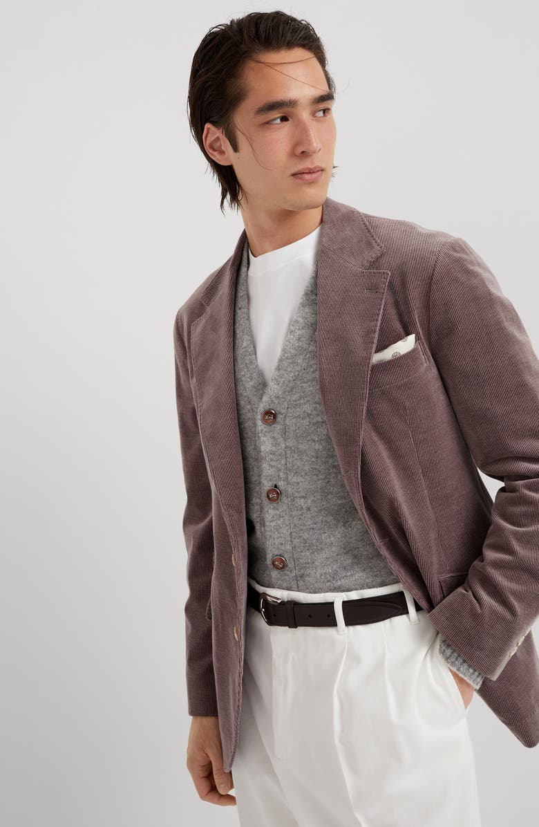 Brunello Cucinelli Cardigan with metal buttons, Alternate, color, 