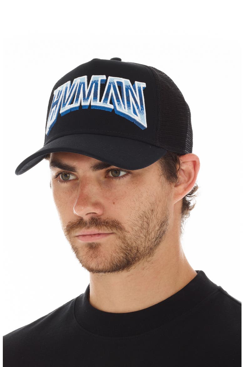 Logo Mesh Trucker Hat, Alternate, color, BLACK