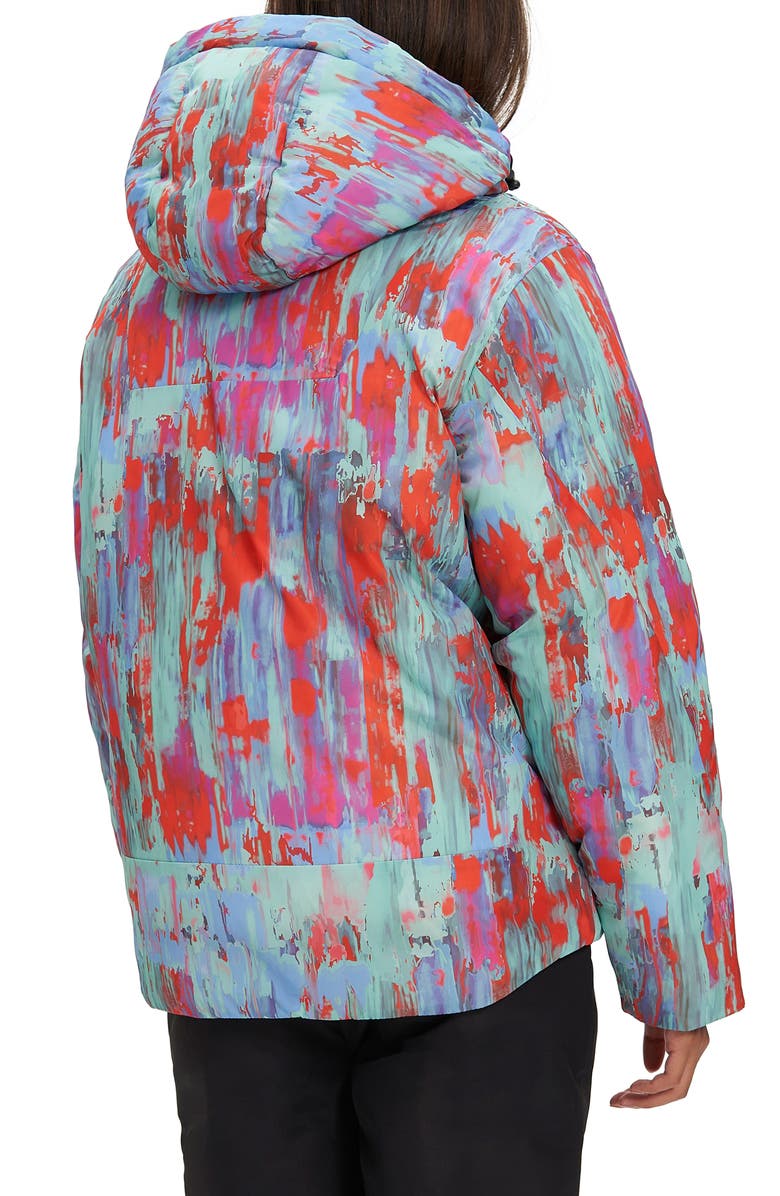 Noize Astrella Water Resistant Hooded Ski Puffer Jacket, Alternate, color, Ski Patrol/ Cockatoo Aop