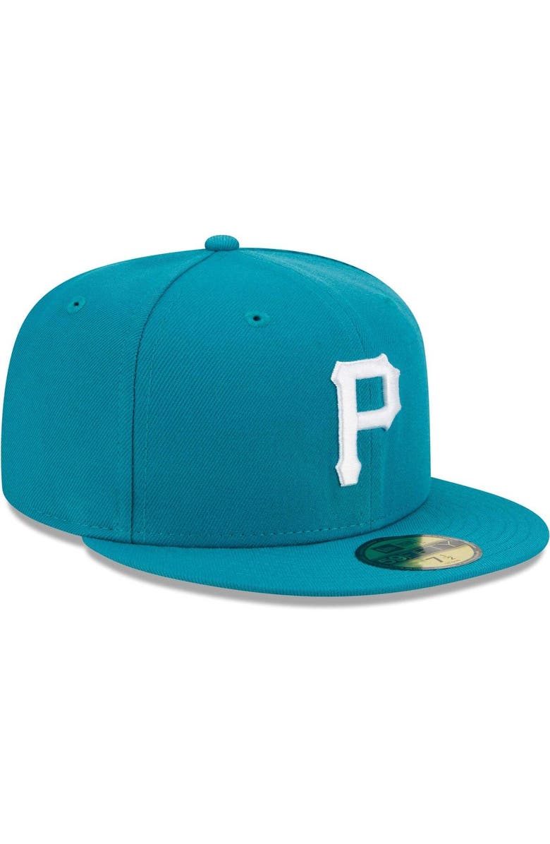 New Era Men's New Era Turquoise Pittsburgh Pirates 59FIFTY Fitted Hat, Alternate, color, 