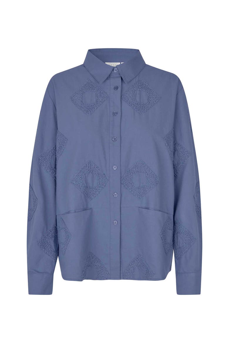 100% Cotton Long Sleeve Collared Shirt, Alternate, color, Bijou Blue