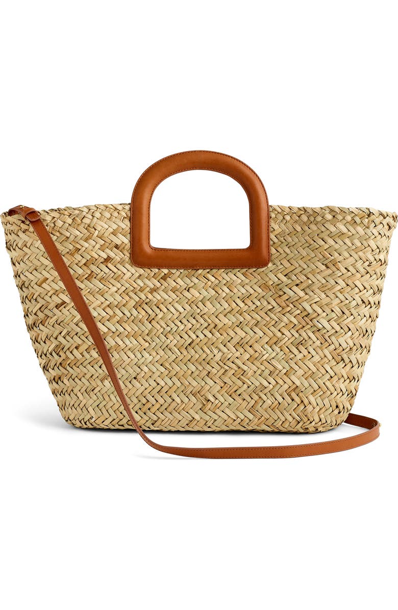 Madewell The Large Handwoven Straw Crossbody Basket Tote, Main, color,