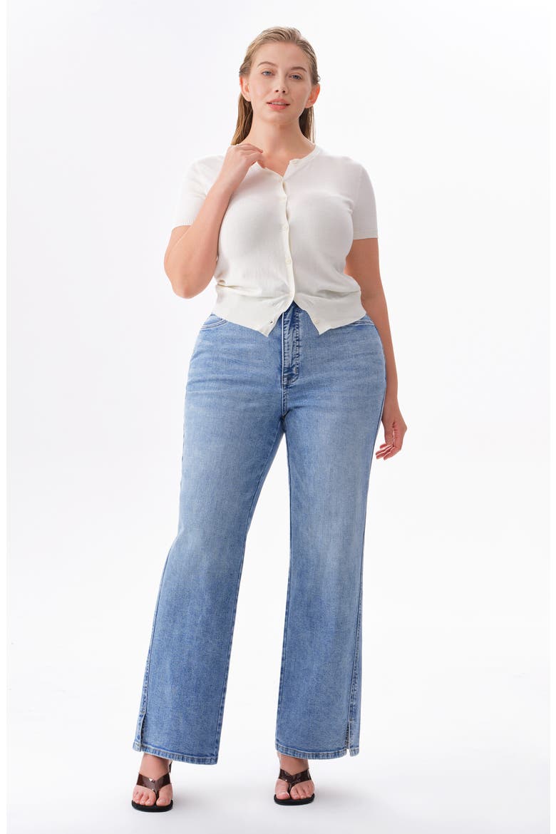 High Waist Bootcut Jeans, Alternate, color, LIGHT BLUE