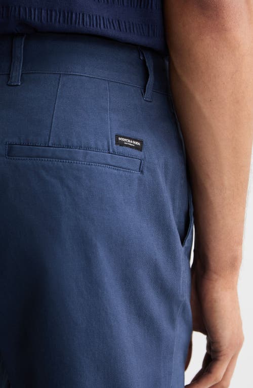 Scotch & Soda Stuart Stretch Cotton Chinos In Blue