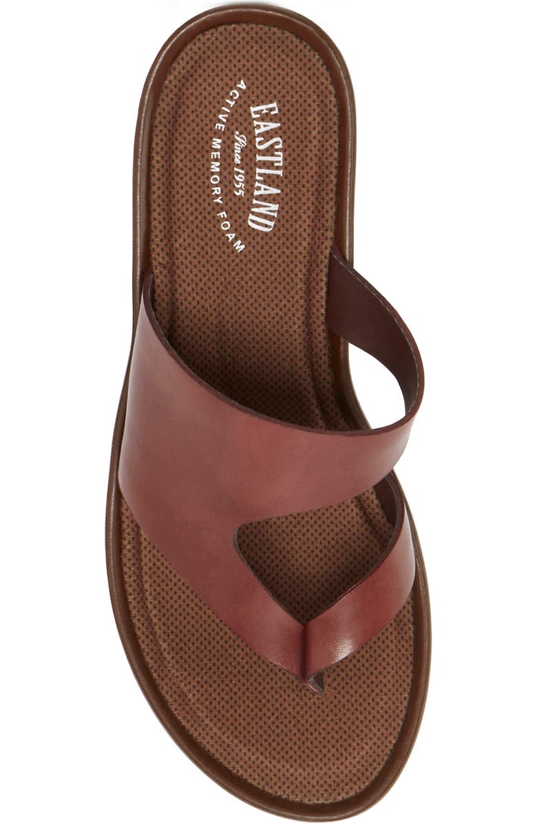 Eastland Laurel Leather Platform Wedge Sandal, Alternate, color, Mahogany