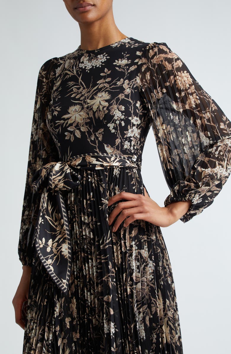 Zimmermann Sunray Long Sleeve Pleated Midi Dress, Alternate, color,