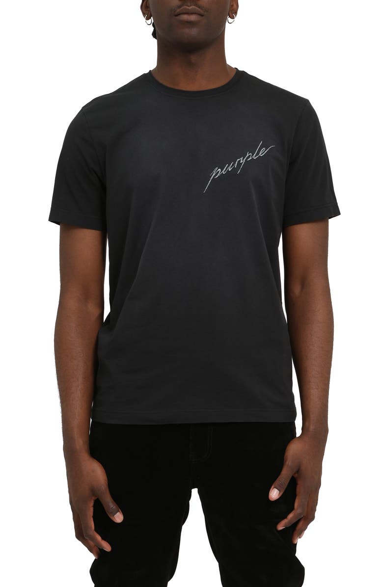 PURPLE BRAND Clean Jersey Graphic T-Shirt, Main, color, Black