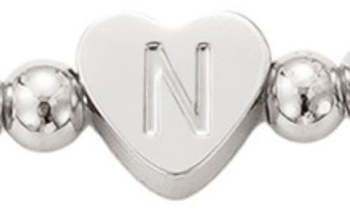 Adornia Beaded Initial Charm Bracelet Set In Silver