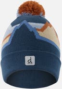 Deux par Deux Winter Mountain Jacquard Rolled Cuff Knit Hat with Pompom