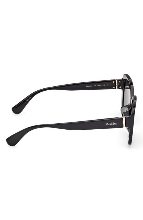 Max Mara 55mm Rectangular Sunglasses In Black