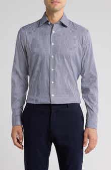 Nordstrom Trim Fit Gingham Premium Performance Dress Shirt