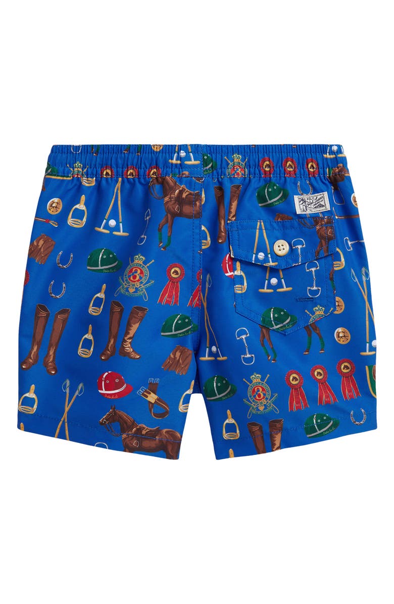 Polo Ralph Lauren Kids' Print Swim Trunks, Alternate, color, Green Blue