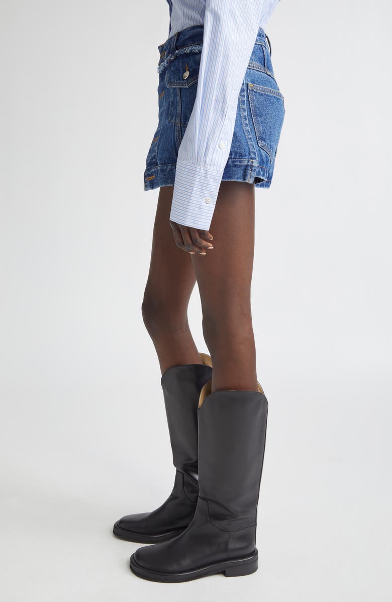 MONSE Denim Jacket Front Shorts, Alternate, color, Indigo