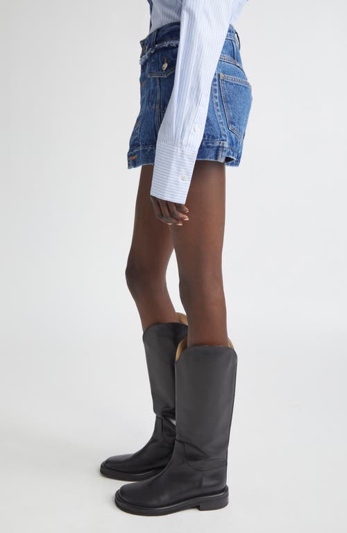 Monse Denim Jacket Front Shorts In Blue