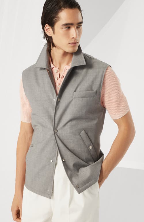 Brunello Cucinelli Vest With Thermore® Padding In Light Grey