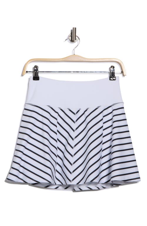 Yogalicious Lux Stripe Match Point Skort In White