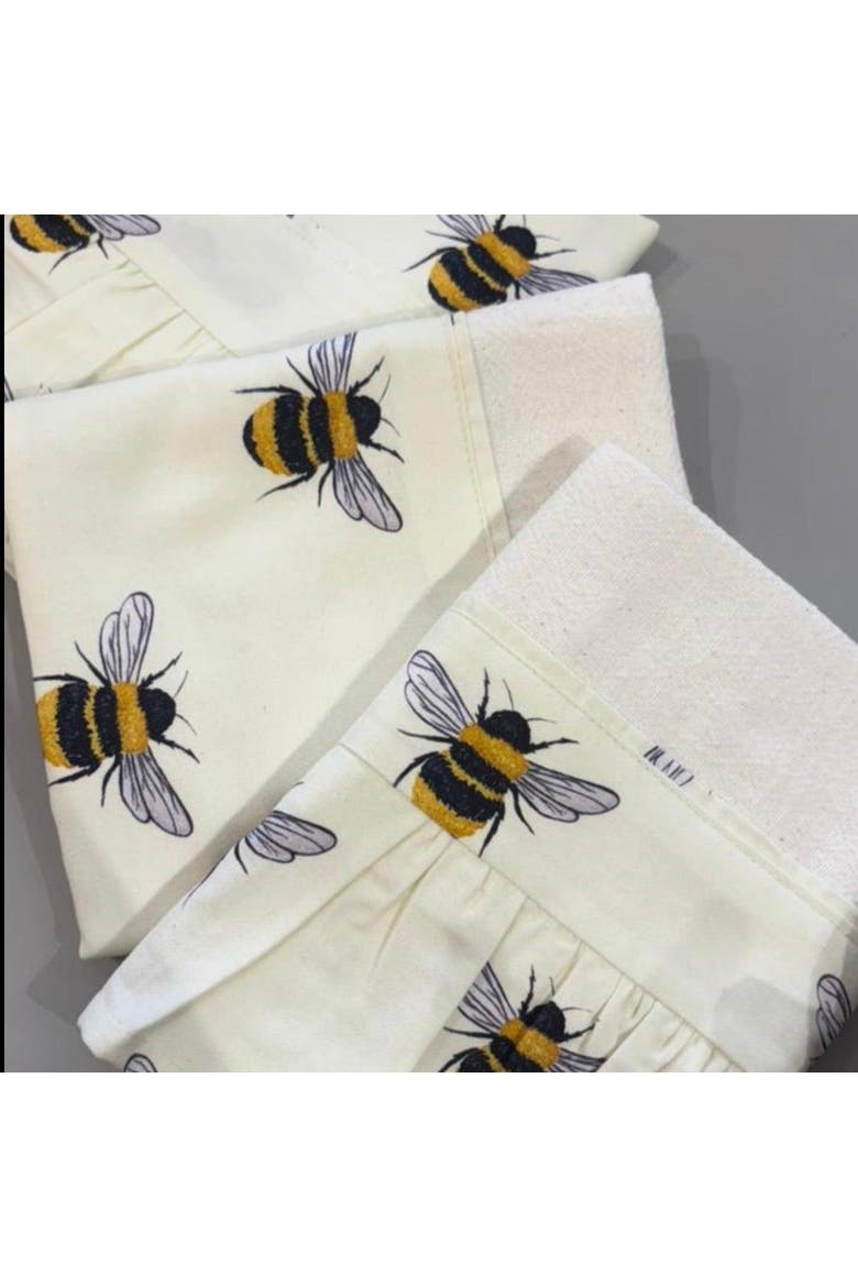 Honey Bee Ruffled Kitchen Towels - Set of 2, Alternate, color, White