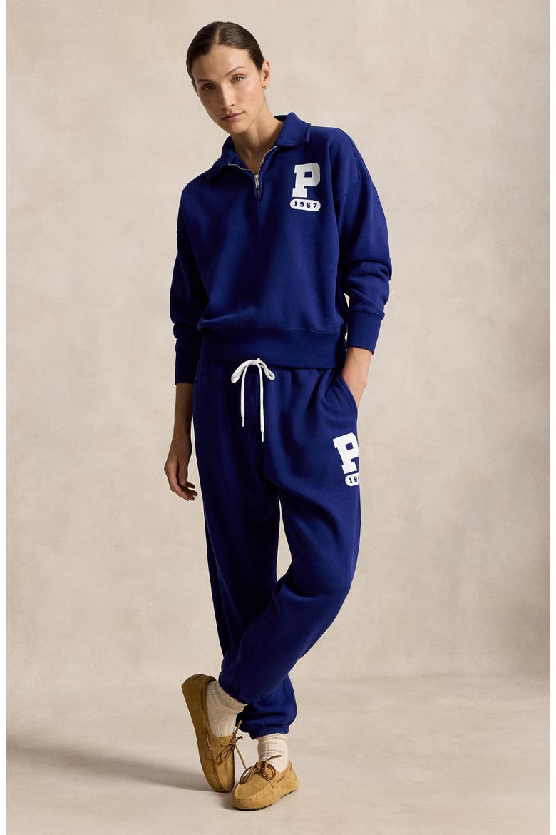 Varsity Logo Cotton Blend Sweatpants, Alternate, color, FALL ROYAL