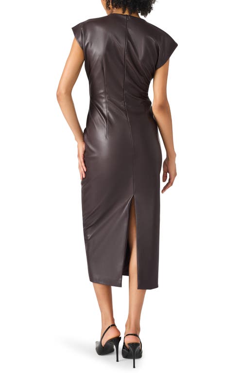 Steve Madden Chiara Faux Leather Midi Dress In Animal Print