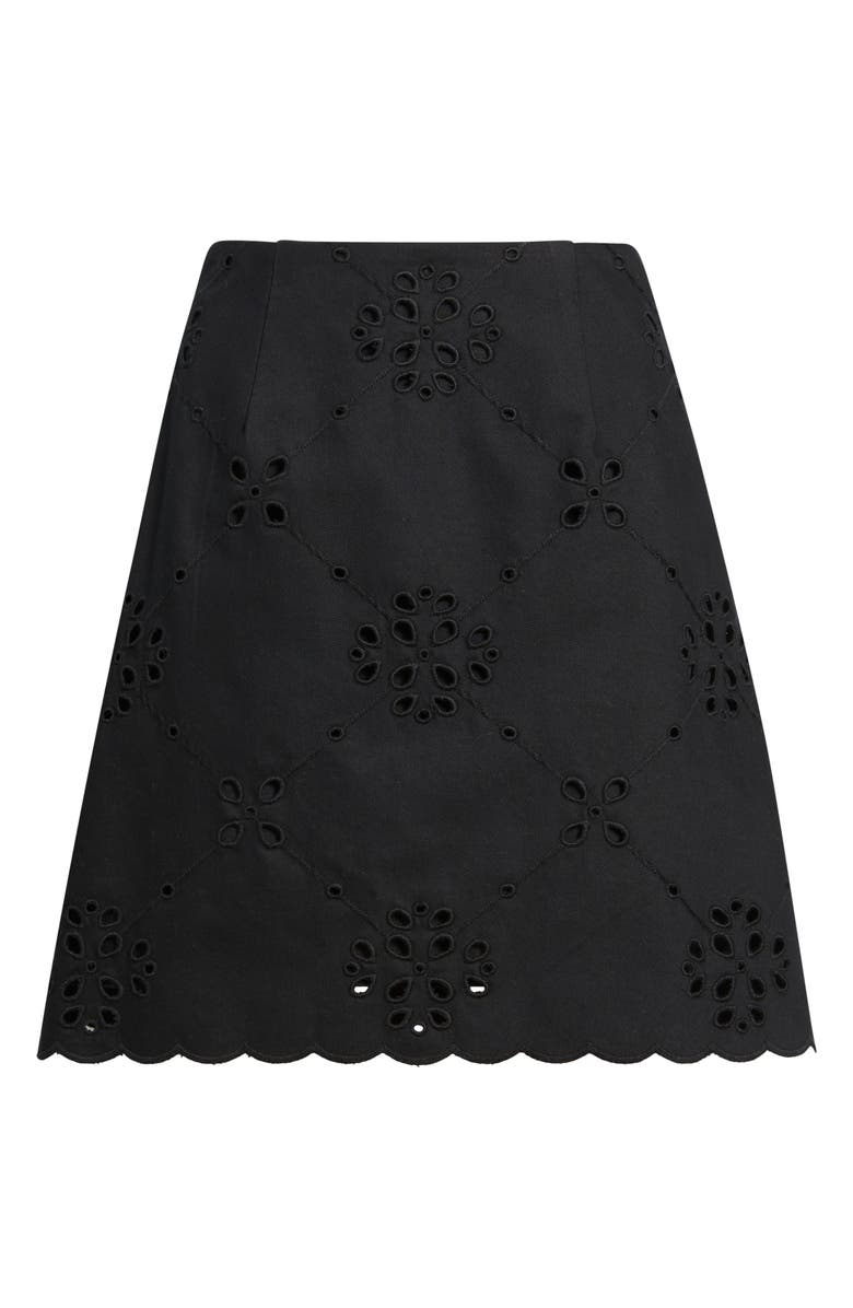 Caslon<sup>®</sup> Eyelet Lace Miniskirt, Alternate, color, Black