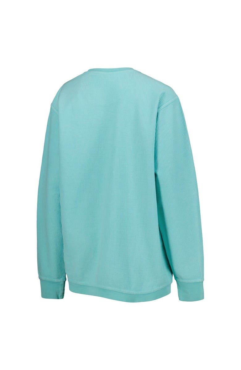 PRESSBOX Women's Pressbox Mint Michigan Wolverines Comfy Cord Bar Print Pullover Sweatshirt, Alternate, color, 