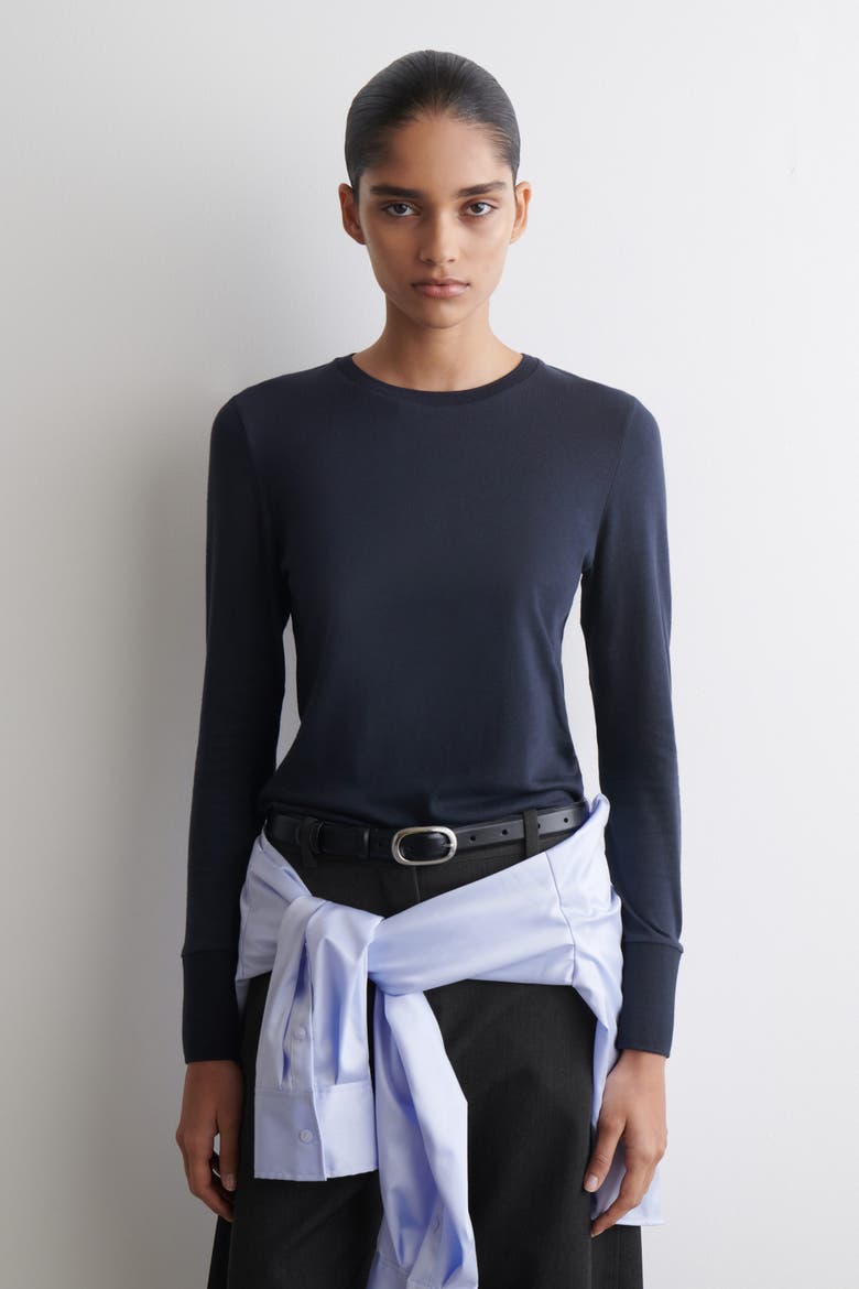 Pontus Long Sleeve T-Shirt, Main, color, DARK BLUE