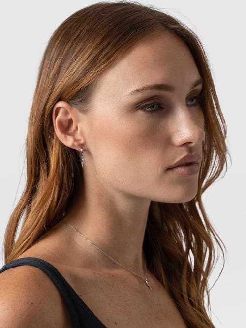 Saint + Sofia Astral Lightning Charm Drop Earrings In Silver