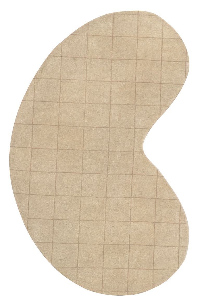 Bean Modern Plaid Grid Handwoven Wool Area Rug, Main, color, Beige/Light Brown