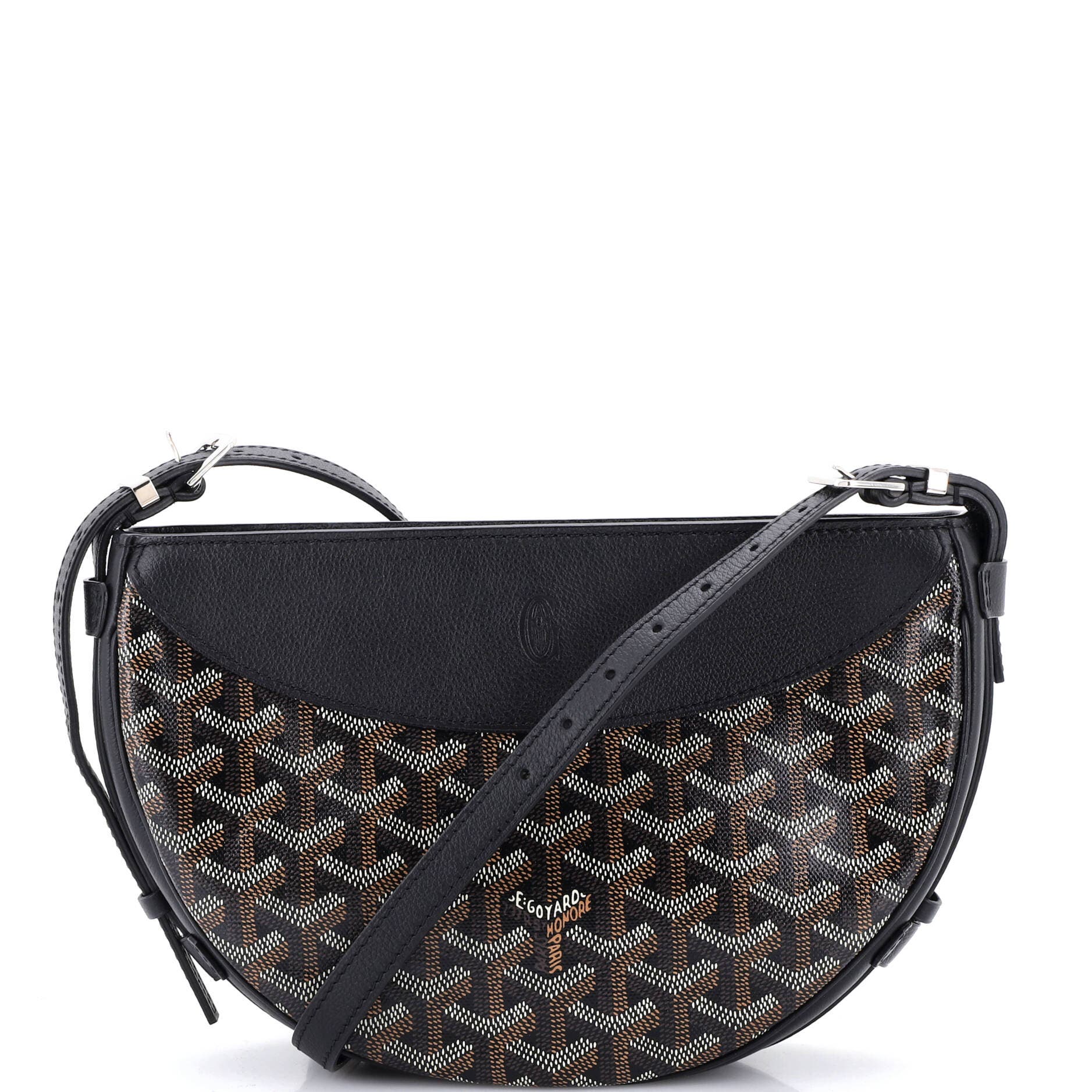 Pre-Owned Goyard Hirondelle Shoulder Bag Coated Canvas and Leather, Main, color, Black