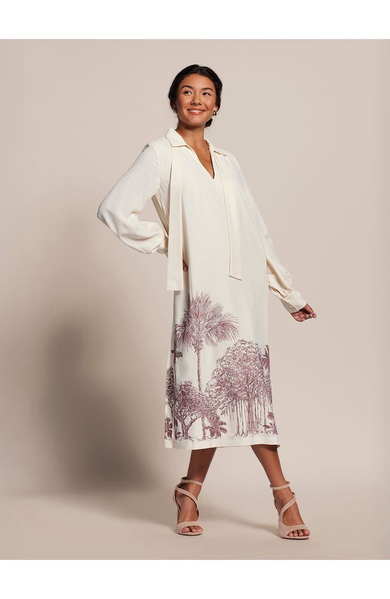 Tori Richard For the Trees Embroidery Winona Caftan, Main, color, Shell