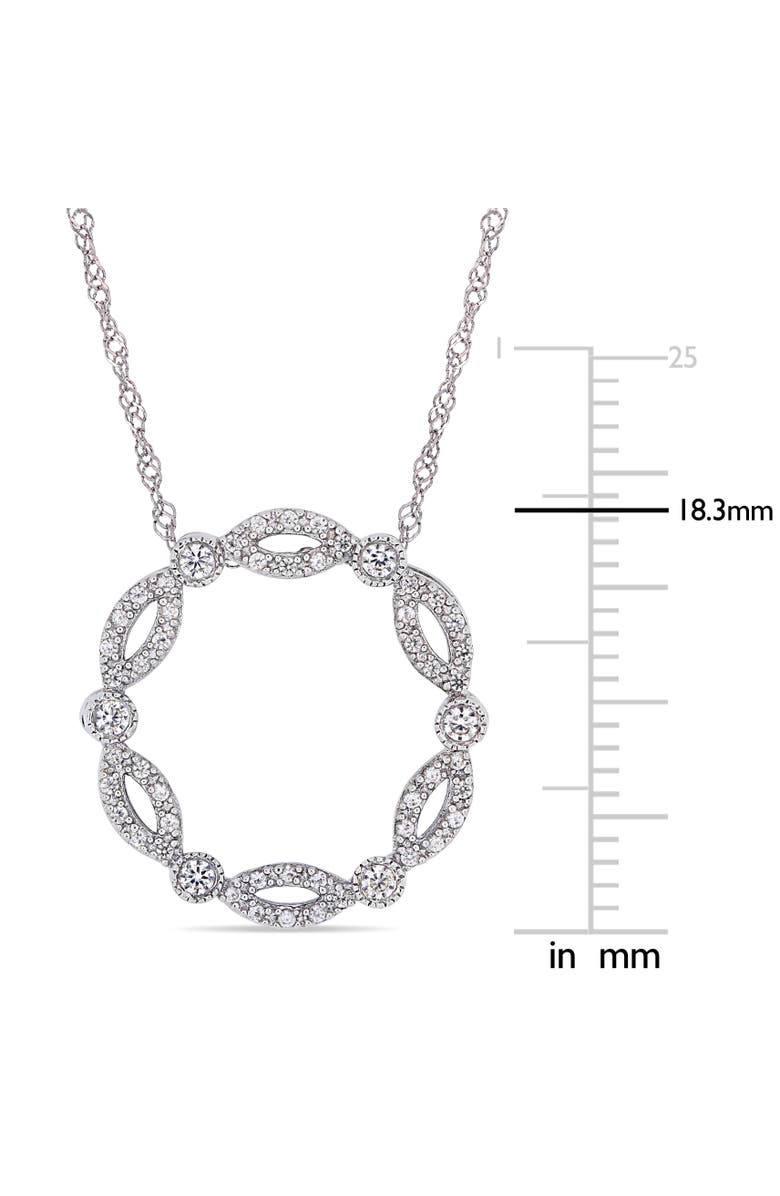 Julianna B. Created White Sapphire Twist Circle Necklace 10k, Alternate, color, 10K White Gold