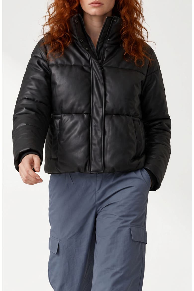 Evita-X Water Resistant Crop Puffer Jacket, Main, color, ESPRESSO