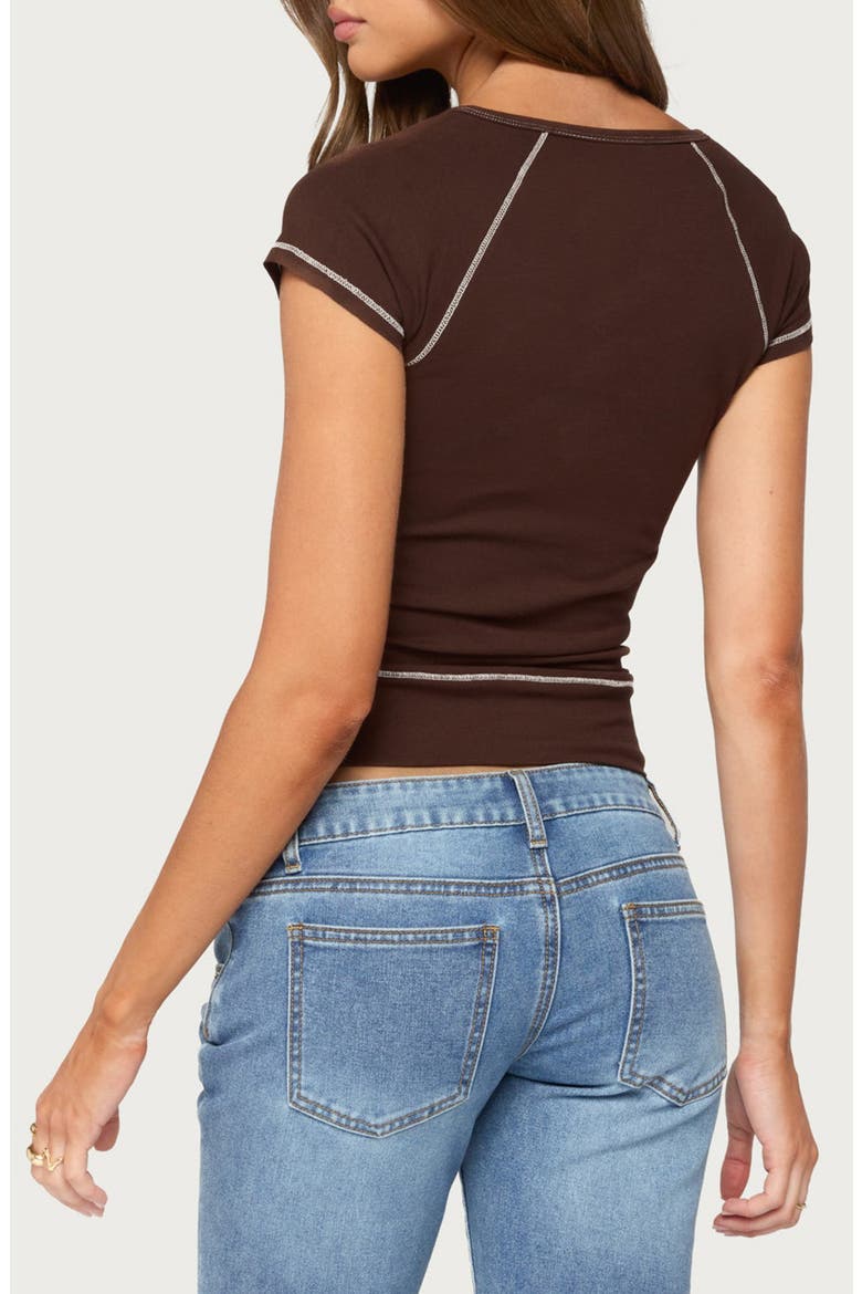 Jeena Pocket Henley T-Shirt, Alternate, color, BROWN