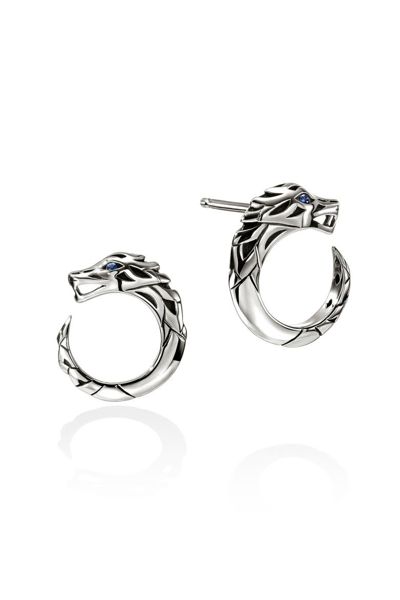 Naga Hoop Earrings in Sterling Silver, Main, color, SILVER