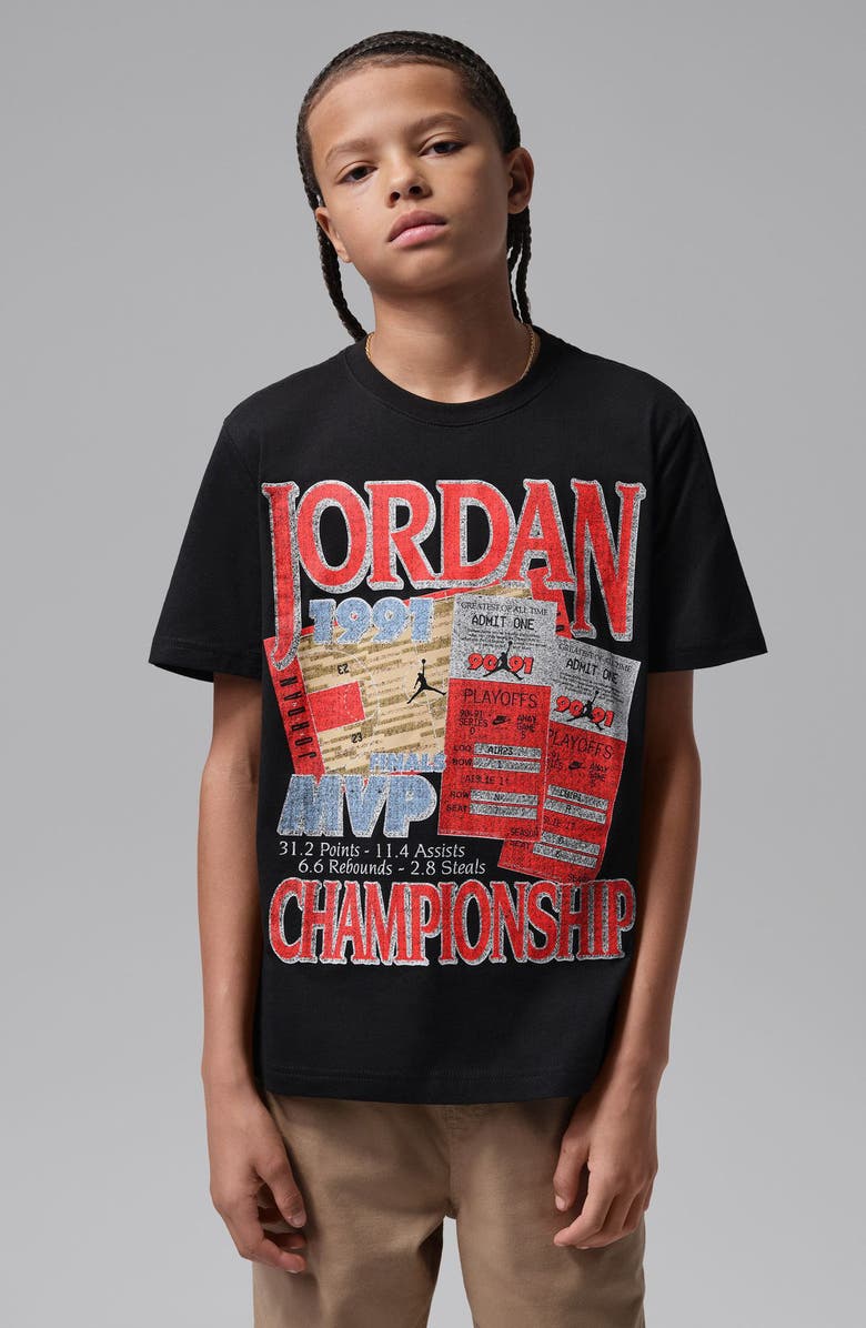 Jordan Kids' AJ6 91 Playoff Tix T-Shirt, Alternate, color, 