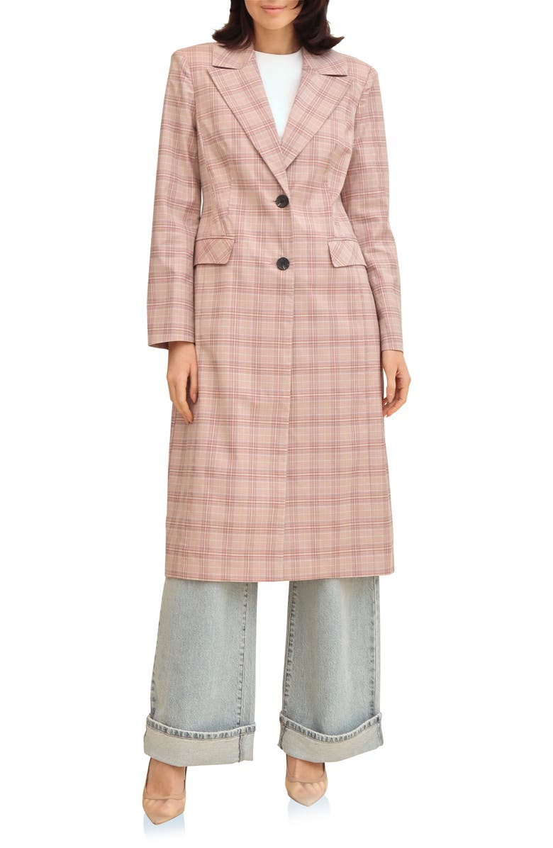 Avec Les Filles Plaid Martingale Coat, Alternate, color, Pink Plaid