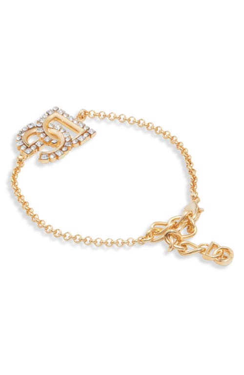 Dolce & Gabbana Fine Link Bracelet With Dg Logo In Zoo00 Oro