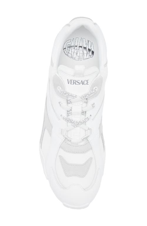 Versace Galaxia Leather Low-top Sneakers In White Concrete