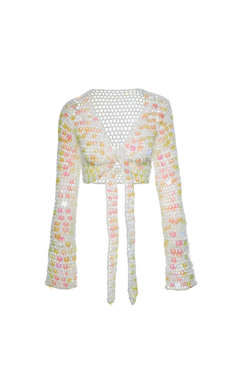 SPARKL SIREN TIE TOP, Alternate, color, White