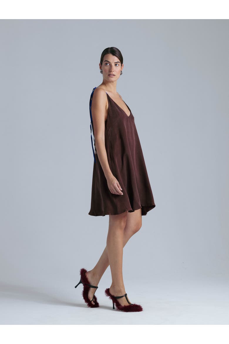 Cupro Dress, Alternate, color, Rust