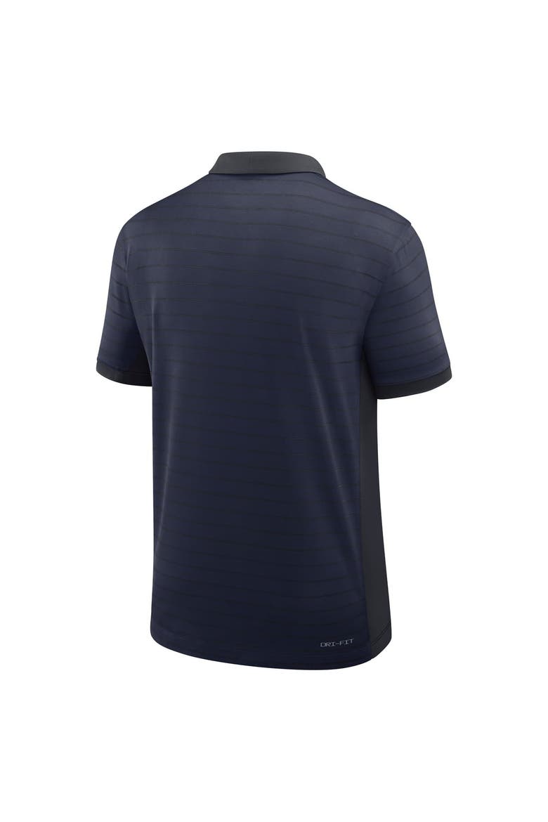Men's Jordan Brand Navy North Carolina Tar Heels 2026 Early Season Coaches Sideline Victory Stripe Dri-FIT Polo, Alternate, color, Navy