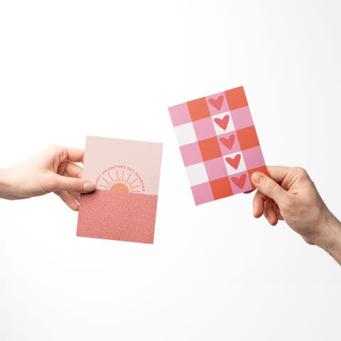 Love/Valentine's Assorted Greeting Card Pack (3ct) "Sunshine Valentine, Heart Plaid , Love Ferris Wheel"