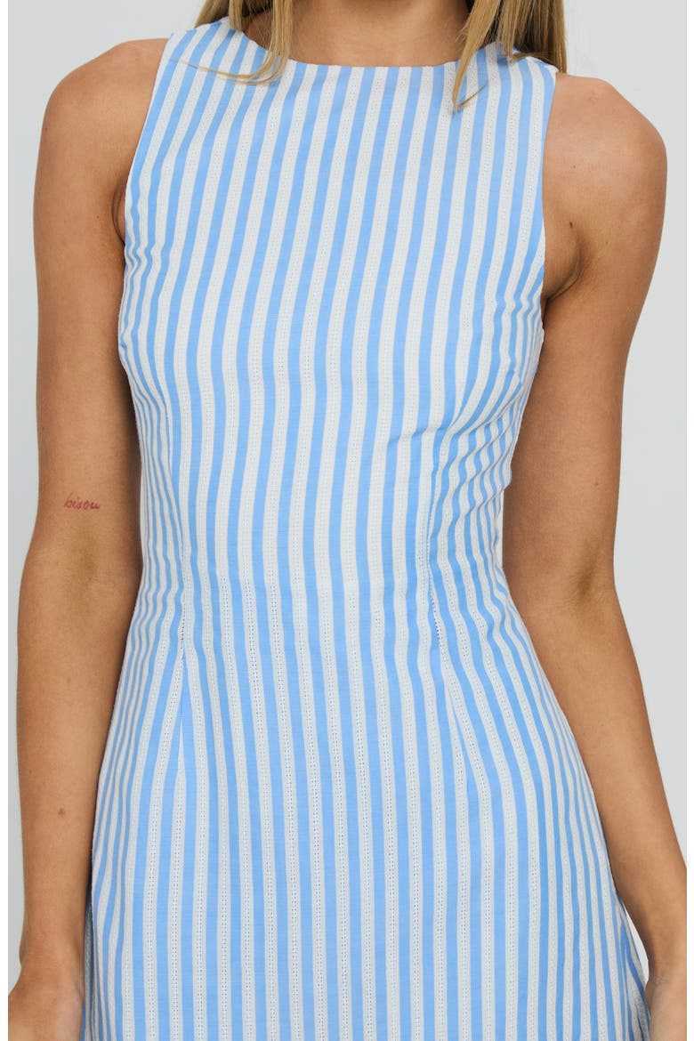 Yumiko Stripe Sleeveless Romper, Alternate, color, BLUE STRIPE