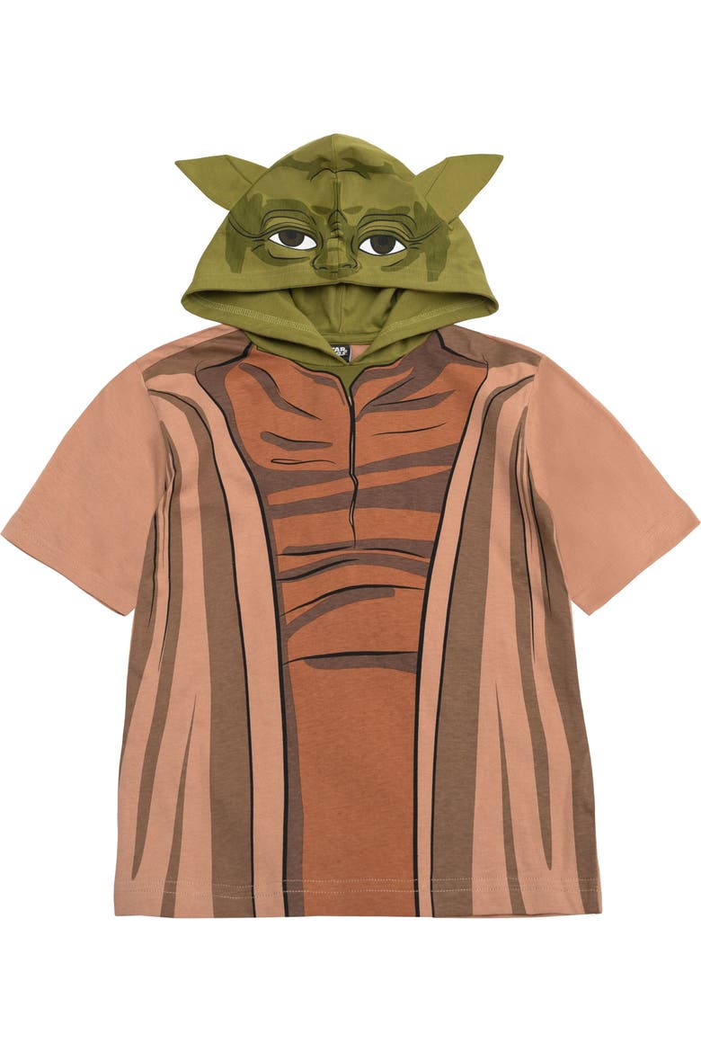 Hooded T-Shirt, Main, color, Green Tan Yoda